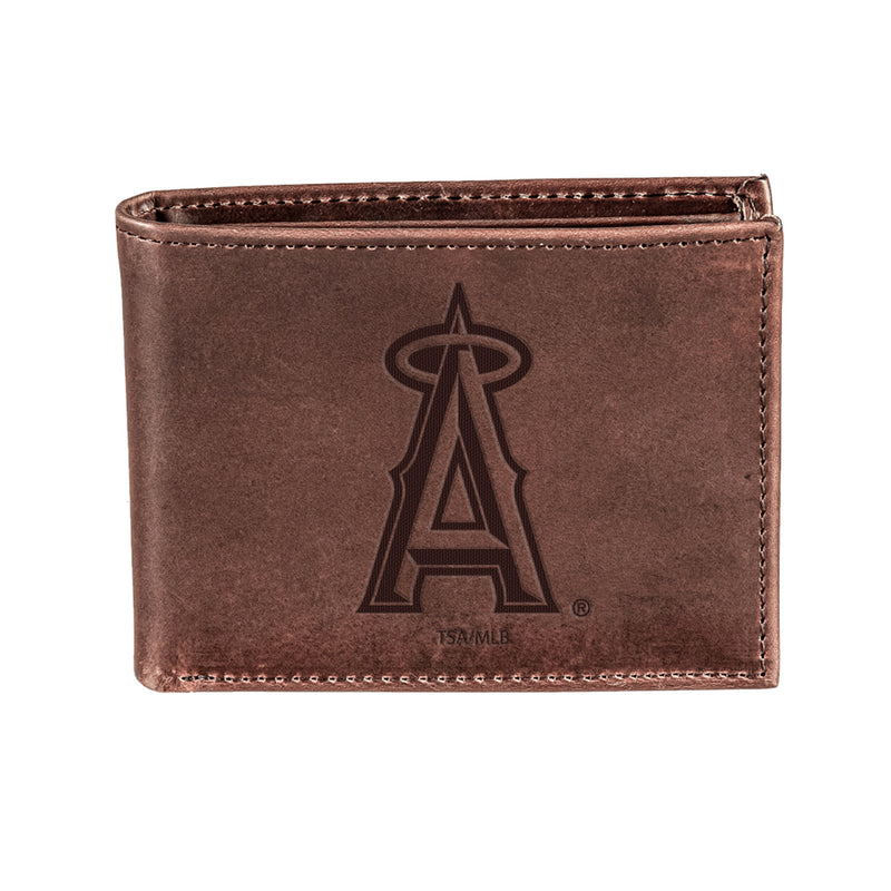 Los Angeles Angels Bi-Fold Wallet Brown 100% Genuine Leather