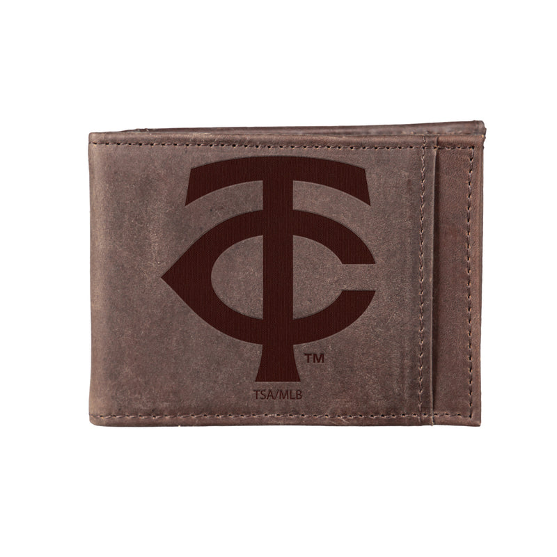 Minnesota Twins Front Pocket Wallet w/ RFID Blocking Brown