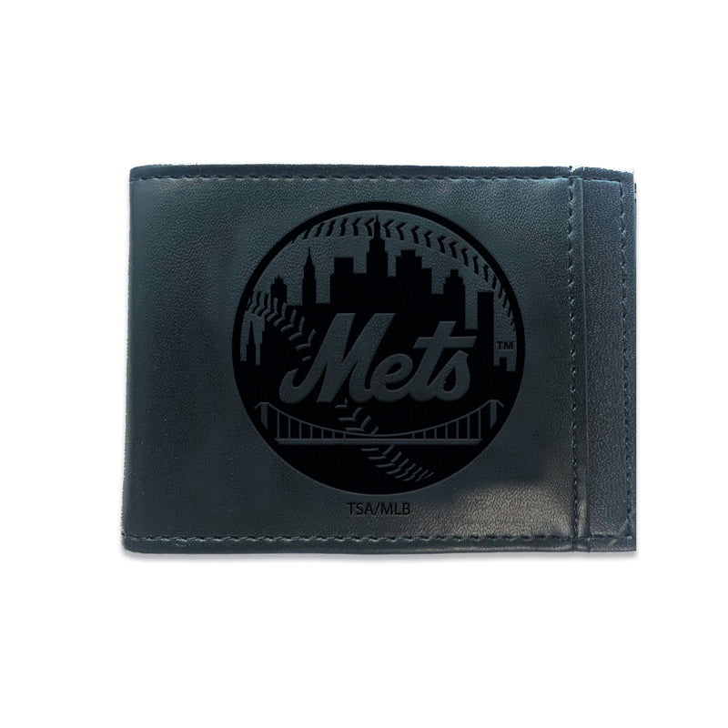 New York Mets Front Pocket Wallet w/ RFID Blocking Black