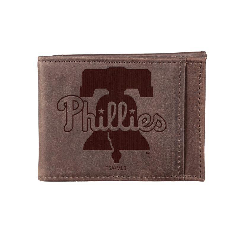 Philadelphia Phillies Front Pocket Wallet w/ RFID Blocking Brown