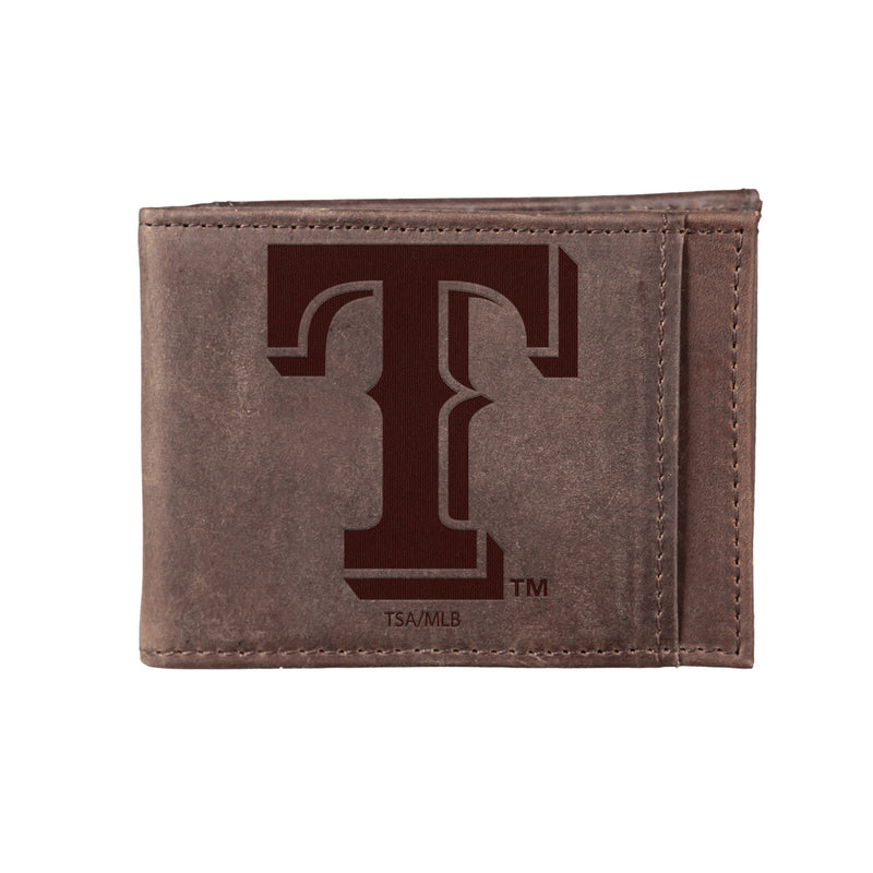 Texas Rangers Front Pocket Wallet w/ RFID Blocking Brown