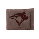 Toronto Blue Jays Front Pocket Wallet w/ RFID Blocking Brown