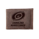Front Pocket Wallet w/ RFID Blocking, Carolina Hurricanes, Brown