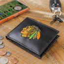 Chicago Blackhawks Black Bi-Fold Embroidered Wallet w/ RFID Blocking