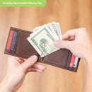 Front Pocket Wallet w/ RFID Blocking, Chicago Blackhawks, Brown