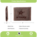 Front Pocket Wallet w/ RFID Blocking, Dallas Stars, Brown