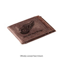 Front Pocket Wallet w/ RFID Blocking, Detroit Red Wings, Brown