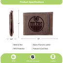 Front Pocket Wallet w/ RFID Blocking, Edmonton Oilers, Brown