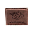 Nashville Predators, Bi-Fold Wallet, Brown, CH, 100% Genuine Leather