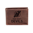 New Jersey Devils, Bi-Fold Wallet, Brown, CH, 100% Genuine Leather