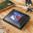 New York Rangers Black Bi-Fold Embroidered Wallet w/ RFID Blocking