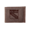 Front Pocket Wallet w/ RFID Blocking, New York Rangers, Brown