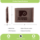 Front Pocket Wallet w/ RFID Blocking, Philadelphia Flyers, Brown