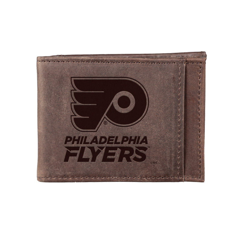 Front Pocket Wallet w/ RFID Blocking, Philadelphia Flyers, Brown