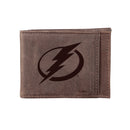 Front Pocket Wallet w/ RFID Blocking, Tampa Bay Lightning, Brown