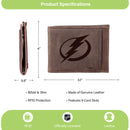 Front Pocket Wallet w/ RFID Blocking, Tampa Bay Lightning, Brown