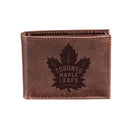 Toronto Maple Leafs, Bi-Fold Wallet, Brown, CH, 100% Genuine Leather