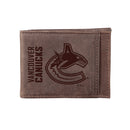 Front Pocket Wallet w/ RFID Blocking, Vancouver Canucks, Brown
