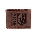 Vegas Golden Knights, Bi-Fold Wallet, Brown, CH, 100% Genuine Leather