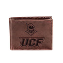 University of Central Florida, Bi-Fold Wallet, Brown, CH, 100% Genuine Leather