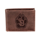 University of South Dakota, Bi-Fold Wallet, Brown, CH, 100% Genuine Leather