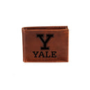 Yale University, Bi-Fold Wallet, Brown, CH, 100% Genuine Leather