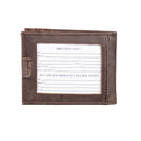US Navy Brown Front Pocket Wallet with RFID Blocking, 100% Genuine Leather