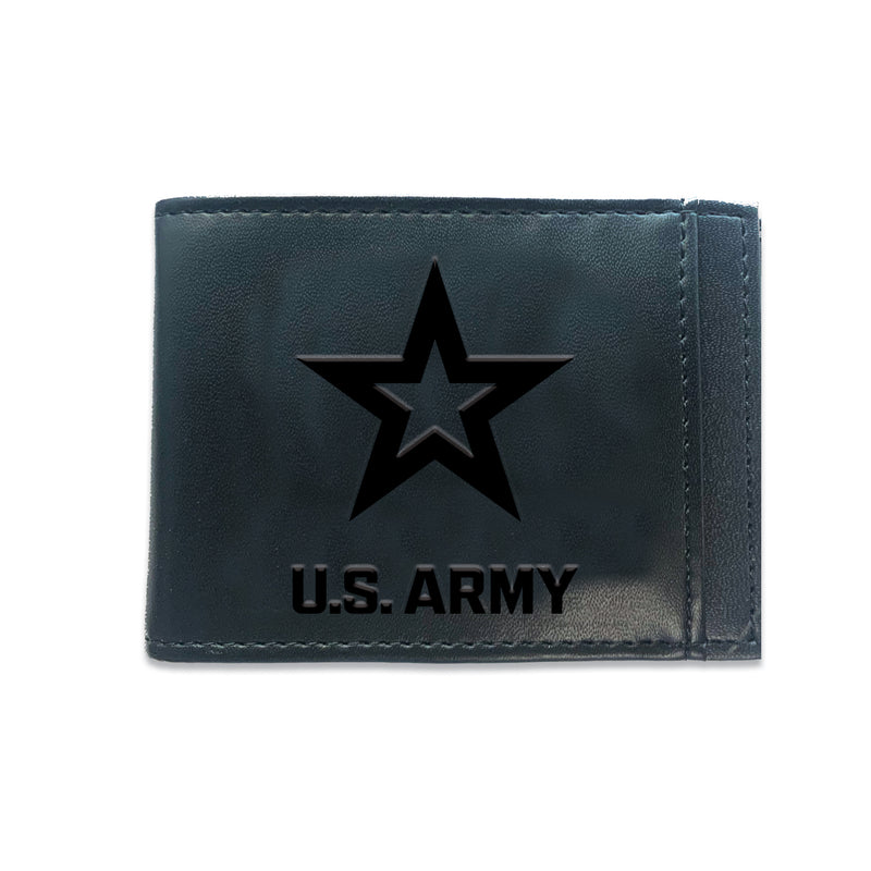 US Army Black Front Pocket Wallet with RFID Blocking