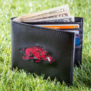 University of Arkansas Black Bi-Fold Embroidered Wallet w/ RFID Blocking