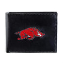 University of Arkansas Black Bi-Fold Embroidered Wallet w/ RFID Blocking