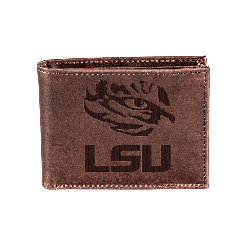 LSU, Bi-Fold Wallet, Brown, CH, 100% Genuine Leather