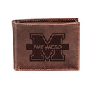 Marshall University, Bi-Fold Wallet, Brown, CH, 100% Genuine Leather