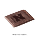Front Pocket Wallet w/ RFID Blocking, University of Nebraska, Brown