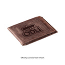 Front Pocket Wallet w/ RFID Blocking, Old Dominion University (ODU), Brown