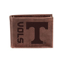 University of Tennessee, Bi-Fold Wallet, Brown, CH, 100% Genuine Leather