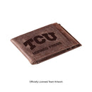 Front Pocket Wallet w/ RFID Blocking, Texas Christian University, Brown
