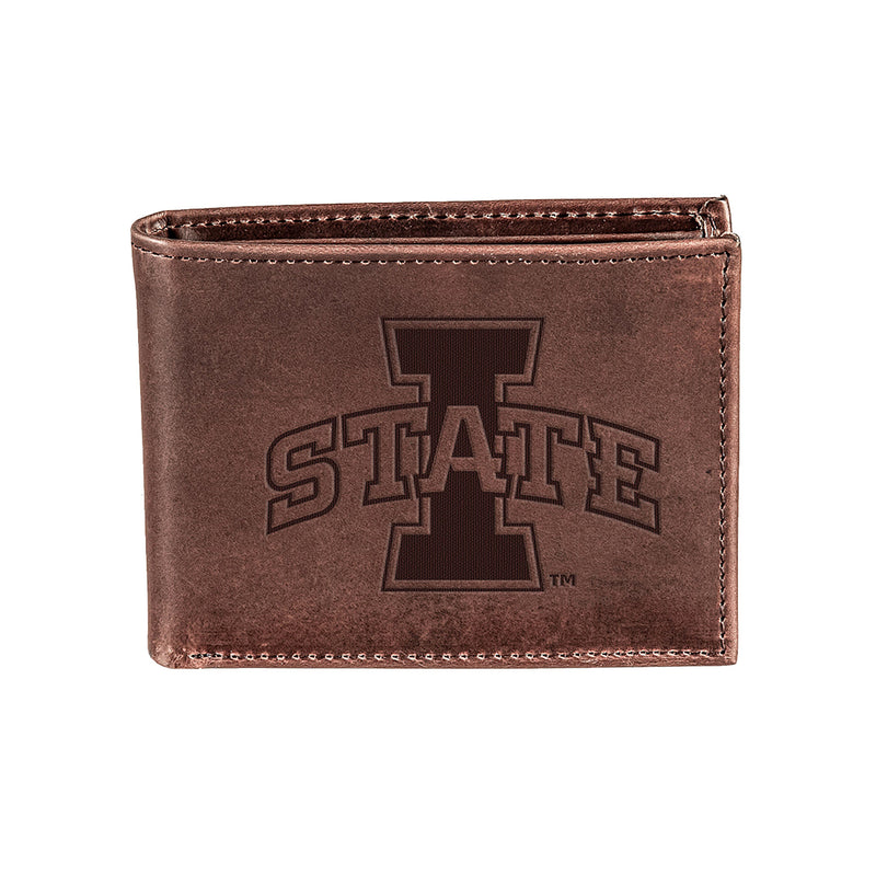 Iowa State University, Bi-Fold Wallet, Brown, CH, 100% Genuine Leather