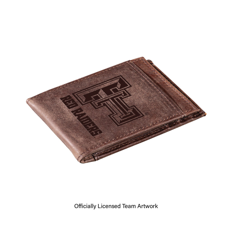 Front Pocket Wallet w/ RFID Blocking, Texas Tech University, Brown