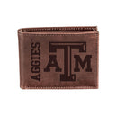 Texas A&M, Bi-Fold Wallet, Brown, CH, 100% Genuine Leather