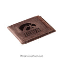 Front Pocket Wallet w/ RFID Blocking, University of Iowa, Brown