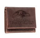 Baltimore Ravens, Tri-Fold Wallet, Brown, CH, 100% Genuine Leather