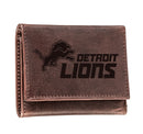 Detroit Lions, Tri-Fold Wallet, Brown, CH, 100% Genuine Leather