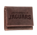 Jacksonville Jaguars, Tri-Fold Wallet, Brown, CH, 100% Genuine Leather