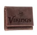 Minnesota Vikings, Tri-Fold Wallet, Brown, CH, 100% Genuine Leather