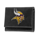 Minnesota Vikings Black Tri-Fold Embroidered Wallet w/ RFID Blocking
