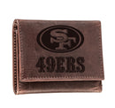 San Francisco 49ers, Tri-Fold Wallet, Brown, CH, 100% Genuine Leather