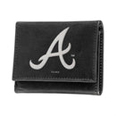 Atlanta Braves Black Tri-Fold Embroidered Wallet w/ RFID Blocking