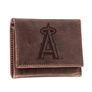 Los Angeles Angels Tri-Fold Wallet Brown 100% Genuine Leather