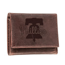 Philadelphia Phillies Tri-Fold Wallet Brown 100% Genuine Leather