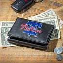 Philadelphia Phillies Black Tri-Fold Embroidered Wallet w/ RFID Blocking